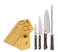 Shun Kanso - Set di 5 blocchi da 3,5 pollici, Santoku 7 pollici, coltelli utilitaristici da 6 pollici e altro ancora, set di coltelli giapponesi fatti a mano, lame
