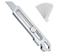 SHUNCHG Taglierino Professionale, 2024 Taglierino Cutter Professionale 18mm Con 10 Lame di Ricambio, Taglierino di Precisione, Coltello Multiuso per Casa, Ufficio, Uso Scolastico