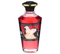 Shunga - olio da massaggio riscaldante gusto champagne e fragola (100ml)