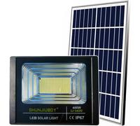 Shunjiuboy Faro LED Solare 400W con Sensore Crepuscolare, Telecomando e Timer, L