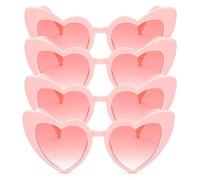 Shunshi Confezione da 4 occhiali da sole vintage a forma di cuore, divertenti occhiali da addio al nubilato per donne, occhi di gatto alla moda, occhiali vintage a forma di cuore, occhiali da vista