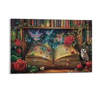 SHUNXIFQ Libro di fiabe magiche Pittura Ad Olio Dipinto A Mano Su Tela, 3D La Pittura Di, Moderno Originale AstRattoto Home Wall Art Decor E Per Soggiorno Ingresso Camera Da Letto 20x30inch(50x75cm)