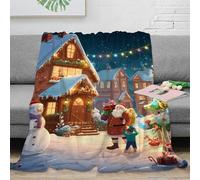 SHUNXIFQ Vigilia di Natale Coperta Di Flanella, Microfibra Morbido Durevole E Caldo 3D Stampa Peluche Matrimoniale Coperte Copriletti Per Letto Divano 60x80inch(150x200cm)