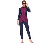 ShuoBeiter Costumi da Bagno Burkini da Donna Costumi da Bagno Modesti Costume da Bagno Islamico a Maniche Lunghe Hijab a Copertura Completa(XL,S5)