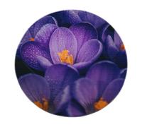SHUODAOCO Croco viola con gocce di rugiada modello Tappeto circolare 160cm - Tappetini rotondi in stile vintage Pieghevole morbido antiscivolo per divano da giardino dormitorio dell'hotel