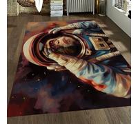 SHUODAOCO Space Monkey Rugs Astronaut 60x90cm Tappeto Camera da letto Cosmic Monkeys Living Home Decor Facile Pulizia Patio Balcone Comodino Tappeto Animale