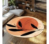 SHUODAOCO Tappeti rotondi floreali 100cm tappeto circolare moderno pieghevole antiscivolo per ufficio agriturismo cucina pavimento sotto il tavolo lavanderia foglia botanica