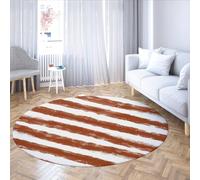 SHUODAOCO Tappeto rotondo moderno antiscivolo 120cm Tappetino circolare a strisce per la scuola materna pieghevole per il pavimento della cucina della fattoria sotto il tavolo Lavanderia Sala giochi