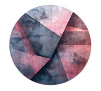 SHUODAOCO Vintage 90cm Circle Carpets Contemporary Geometric Abstract Art Round Area Tappeto Antiscivolo Design artistico per l'ingresso della cucina tradizionale