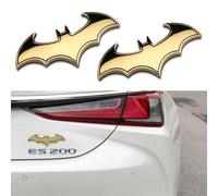 SHUOHONG 2 Pezzi Adesivi Moto 3D Metallici, Acciaio Inossidabile Batman Batman per Auto, Autoadesivi Decorazione Accessori (Oro)