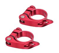 SHUOHONG 2 Pezzi Collarino Reggisella Bici 31.8 mm, Morsetto Reggisella Bicicletta con Leva a Sgancio Rapido, Chiusura Sella Bici Collarino Sella per MTB Bici da Corsa Strada (Rosso)