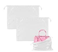 SHUOHONG 2 Pezzi Sacchetti per La Polvere per Borse, Porta Scarpe da Viaggio, Borsa Porta Scarpe da Viaggio, Borse Antipolvere, Sacchetti per Valigia, Dust Bag per Borsa, Sacchetti Tessuto (Bianco)