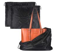 SHUOHONG 2 Pezzi Sacchetti per La Polvere per Borse, Porta Scarpe da Viaggio, Borsa Porta Scarpe da Viaggio, Borse Antipolvere, Sacchetti per Valigia, Dust Bag per Borsa, Sacchetti Tessuto (Nero)