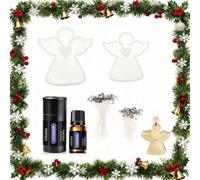 SHUOHONG 2 Pezzi Stampi in Silicone per Candele Angeli 3D Stampi per Candele Fai da te Resina Epossidica Stampo Silicone Natale Artigianato Sapone Gesso e Regali Creativi