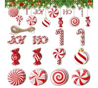 SHUOHONG 24 Pezzi Bastoncini di Zucchero Natalizi Decorazioni Natalizie per Albero Addobbi Natalizi per La Casa Caramelle Natale Bastoncino Caramelle Natalizie Bastoncini di Zucchero Albero Natale