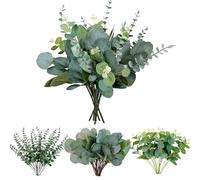SHUOHONG 30 Pezzi Eucalipto Piante Finte da Interno, Fiori Finti per Decorazioni, Pianta Artificiale da Interno, Rami Decorativi, Foglie Finte per Decorazioni per Balcone Matrimoni Battesimo (A)