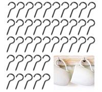 SHUOHONG 40 Pezzi Ganci per Soffitto, Ganci Avvitabili in Acciaio Inox, Metallo Gancio a Vite Rivestito, Ganci da Muro, per Appendere Cestini Piante, Casetta per Uccelli, Decorazioni Artistich