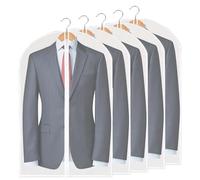 SHUOHONG 5 Pezzi Custodie per Abiti con Cerniera, 60 x 80 cm Buste per Vestiti, Impermeabile Copriabiti Antipolvere, Copri Abiti da Armadio, Copriabiti da Armadio per Smoking, Giacca (A)
