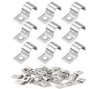 SHUOHONG 50 Pezzi Fascette Metalliche, Fascette Stringitubo di Fissaggio, Fascetta Stringitubo per Cavi e Tubi, Piccola Morsetti per Tubi, Fascette Metalliche Stringitubo, Fermacavi in Acciaio Ø 10 mm