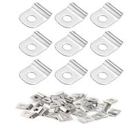 SHUOHONG 50 Pezzi Fascette Metalliche, Fascette Stringitubo di Fissaggio, Fascetta Stringitubo per Cavi e Tubi, Piccola Morsetti per Tubi, Fascette Metalliche Stringitubo, Fermacavi in Acciaio Ø 2 mm