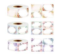 SHUOHONG 750 Pezzi Etichette Adesive per Barattoli, Fiore Adesivi Personalizzati Scrivibili, Etichette Personalizzate per Barattoli di Marmellata, Adesivi Barattoli Spezie