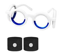 SHUOHONG Occhiali Motion Sickness per Mal di Mare Set, Braccialetti Antinausea, Ultra Leggeri Alleviamento della Nausea Portatile, Occhiali per Adulti Anti-Cinetosi, Anti Nausea Digitopressione