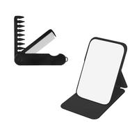 SHUOHONG Specchio Portatile Pieghevole, Pettine Tascabile Pieghevole 2 in 1 per Uomo, Specchio Trucco da Tavolo Multi-Stand Angolo Libero, per Scrivania da Ufficio, Tavolo da Trucco e Viaggio