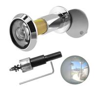 SHUOHONG Spioncino per porta, Spioncino per la casa, antifurto Visore di Sicurezza a 220 Gradi con Copertura Posteriore, per Porte Spesse 35-60 mm, diametro 16 mm, Casa Ufficio Hotel, con Trapano Fori