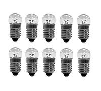 ShuoHui 10 lampadine a sfera E10, 1,5 V, 12 V, 0,2 A, in miniatura, base a vite, bianco caldo, 30 lm (6 V)