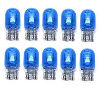 ShuoHui 10 lampadine alogene T20 W21/5 W, 12 V, W3 x 16 q, ricambio per luce di freno, luce di marcia diurna, luce di parcheggio, omologate (blu)