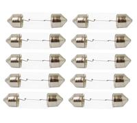 ShuoHui confezione da 10 lampadine alogene C5W, 24 V, 5 W, SV8,5, 31 mm/36 mm/39 mm/41 mm/44 mm, per illuminazione della targa, auto, vano bagagli, vano portaoggetti (36 MM)