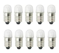 ShuoHui Lampadina a LED con attacco E10, 0,5 W, 12 V, luce bianca fredda, per fari, per sostituire 6000 K (10)