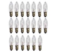 ShuoHui Lampadina di ricambio E10, 34 V AC 3 W, candela scanalata, luce bianca calda (20)