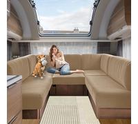 SHUOJIA Carovana Copricuscino Per Divano, Fodere Per Cuscini Per RV Auto Panchina, Copricuscini Divano Elastico Velluto con Elastica e Allacciatura (Camel,W65-90 cm,D65-90 cm)