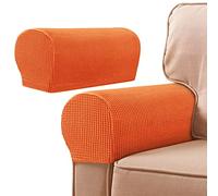 SHUOJIA Copribraccioli Per Divano Copri Braccioli Decorativo Protezione Antiscivolo Pratico Copribraccioli In Morbido Per Poltrona Per Braccioli E Divani Rimovibili (Orange,2pcs)