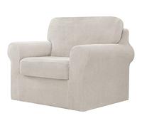 SHUOJIA Copridivano Con Schienali Separati E Cuscini Seduta, Copridivano Antiscivolo Con Fascia Elastica, Proteggi Mobili Jacquard Elasticizzato (1 Seater(80-120cm),Ivory)
