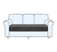 SHUOJIA Copriseduta Divano, Fodera per Cuscino Indipendente, Antiscivolo Copriseduta Divano Elasticizzato Copri Cuscini Divano 1/2/3/4,Protezione del Cuscino Sedile del Divano (Grey,Large-3-Seater)