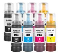 SHUOLEI 104 Inchiostro Compatibile con Epson 104 Flaconi di Inchiostro Multipack