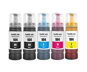 SHUOLEI 104 Inchiostro Compatibile con Epson 104 Flaconi di Inchiostro Multipack per ET-1810 ET-2810 ET-2811 ET-2812 ET-2814 ET-2815 ET-2820 ET-2821 ET-2825 ET-2826 ET-4800 (5P, 2BK C M Y)