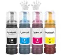 SHUOLEI 104 Multipack Inchiostro Compatibile con Epson 104 Flaconi di Inchiostro per ET-1810 ET-2810 ET-2820 ET-2726 ET-2811 ET-2812 ET-2814 ET-2815 ET-2821 ET-2825 ET-2826 ET-4800 (4-Pack BK/C/M/Y)