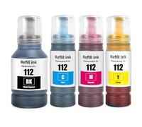 SHUOLEI 112 Inchiostro Compatibile con Epson 112 C13T06C14A C13T06C24A C13T06C34A C13T06C44A Flaconi di Inchiostro Multipack per ECOTANK L6490 L6550 L6570 L6580 L11160 L15150 L15160 L15180 (4-Pack)