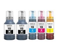 SHUOLEI 113 Inchiostro Compatibile con Epson 113 Flaconi di Inchiostro Multipack per ET-5150 ET5150 ET-5170 ET-16650 ET-16600 ET-16150 ET-15000 ET-5100 ET-5160 ET-5800 Pro ET-5850 (5 Pack,2 BK/C/M/Y)
