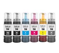 SHUOLEI 114 Inchiostro Compatibile con Epson 114 Flaconi di Inchiostro Multipack per EP ET-8500 ET-8550 Stampante Multifunzione (6-Pack, Nero/Foto Nero/Ciano/Magenta/Giallo/Grigio)