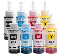 SHUOLEI 664 Inchiostro Compatibile con Epson 664 (T6641 T6642 T6643 T6644) Flaconi di Inchiostro Multipack per ET 2600 ET 2650 ET 2550 ET 4500 ET 3600 ET 2500 ET 4550 ET 14000 ET 16500 L355 L100 L110