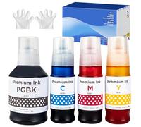 SHUOLEI GI-51 Flaconi di Inchiostro Compatibile con Canon GI51 Inchiostro Multipack per Pixma G1520 G1560 G2520 G2560 G3520 G3560 G1530 G2570 G4570 G5050 G6050 G7050 GM2050(4-Pack,BK/C/M/Y)