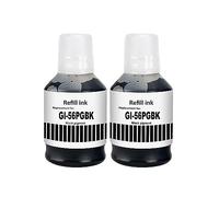 SHUOLEI GI56 pigmento Inchiostro Compatibile con Canon MAXIFY GI-56 56 Flaconi di Inchiostro Multipack per GX7050 GX6050 GX5050 GX4050 GX3050 (2-Pack, Nero×2)