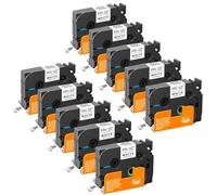 SHUOLEI Tze-231 - Nastro di ricambio per nastri Brother P-touch TZe231 Tz231 Tzc231 12 mm, laminato, nero su bianco, per PT-1090 1280 H105 H108 H110 H200 D200 D220 Cube, confezione da 10