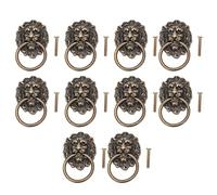 Shuoshenm 10 pezzi di maniglie per mobili a forma di testa di animale vintage, pomelli per cassetti di scatole per gioielli e cassettiere in legno, maniglie in lega di zinco color bronzo