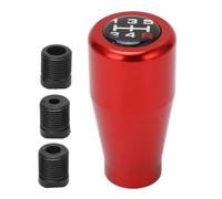 Shuoshenm 5 Speed Gear Shifter Lever Knob, Aluminum Gear Shifter Head with Clear Shift Pattern, Universal Fit for Most Manual Cars with M8 M10 M12 Thread Adapters (Rossa)