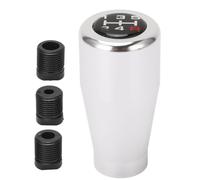 Shuoshenm 5 Speed Gear Shifter Lever Knob, Aluminum Gear Shifter Head with Clear Shift Pattern, Universal Fit for Most Manual Cars with M8 M10 M12 Thread Adapters (Argento)